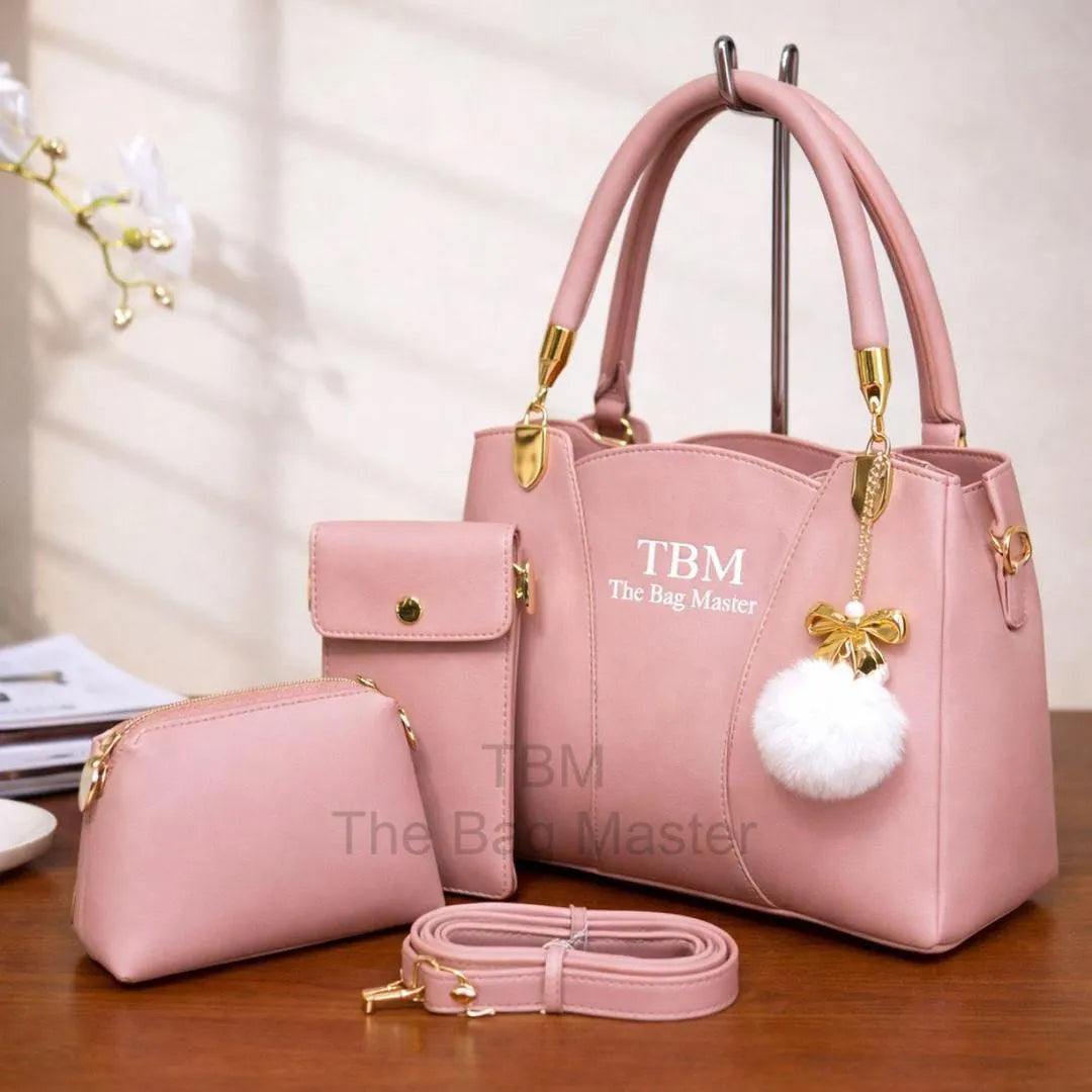 TBM The Bag Master 3 Piece Handbag Set Providing Stylish Design Comfortable Use Everyday Carry Support