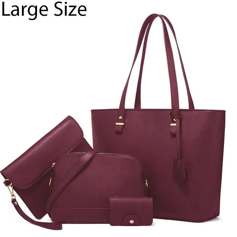 Women's PU Leather Plain Shoulder Bag