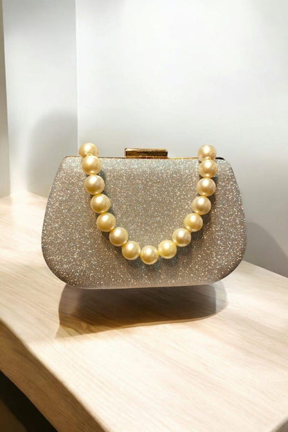 Exquisite Women's Fancy Clutch - 1 Pc in Silver and Golden