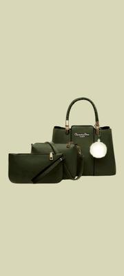 Girl's Leather Plain Shoulder Bag Set