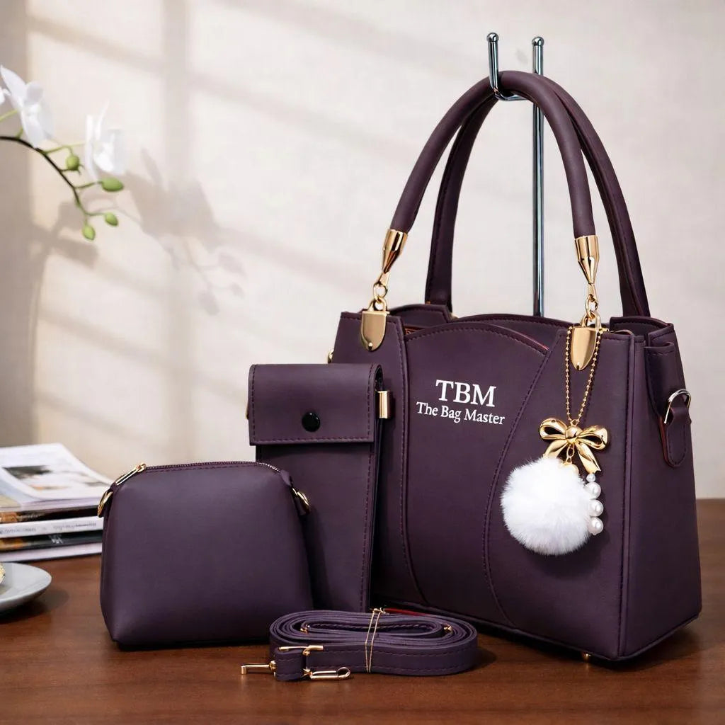 TBM The Bag Master 3 Piece Handbag Set Providing Stylish Design Comfortable Use Everyday Carry Support