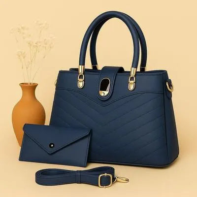 2 piece Women's Leather Plain Shoulder Bag