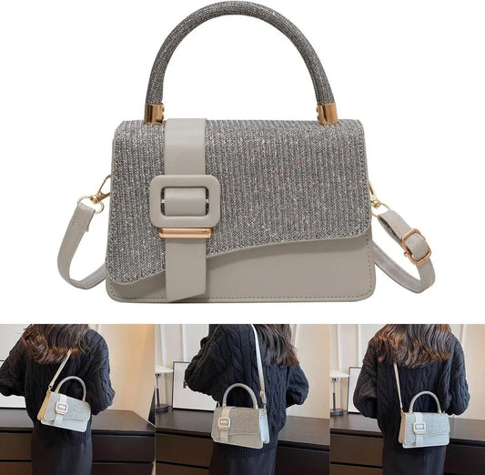 Women's Grey Studded Crossbody Bag - 1 Pc